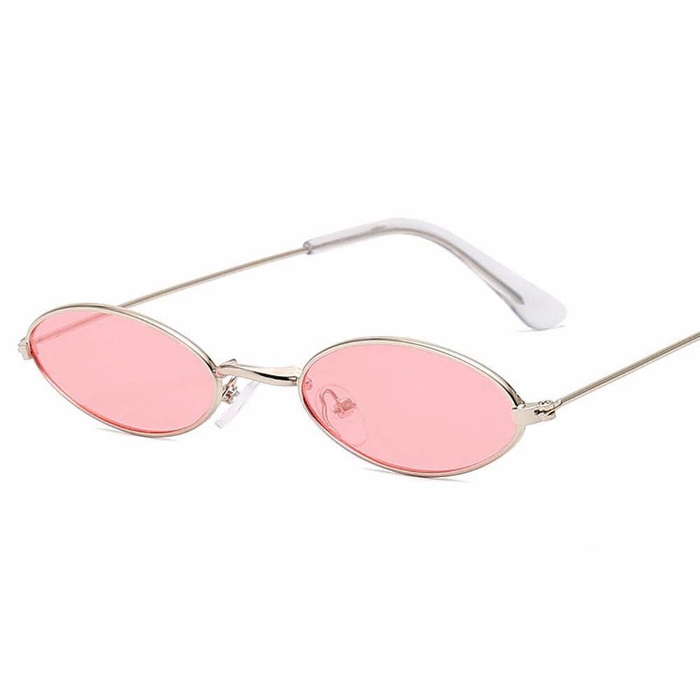 Retro Oval Sunglasses for Women Metal Frame Vintage Style UV Protection Fashion Accessories As Picture