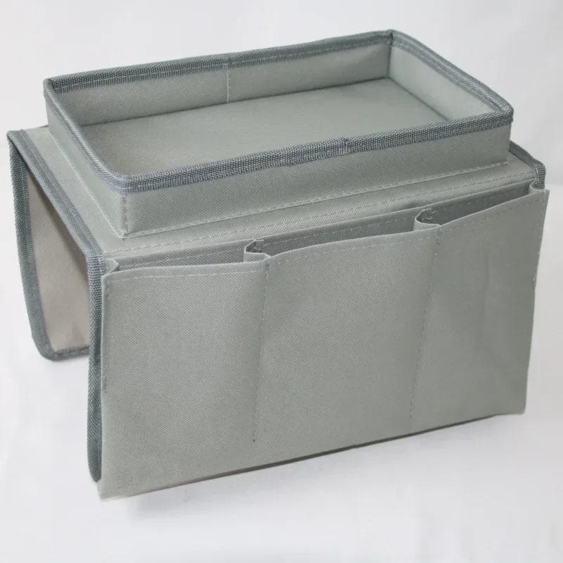 Sofa Organizer Remote Control Holder Bag On TV Sofa 6 Pockets Handrail Couch Armrest Storage Bags grey