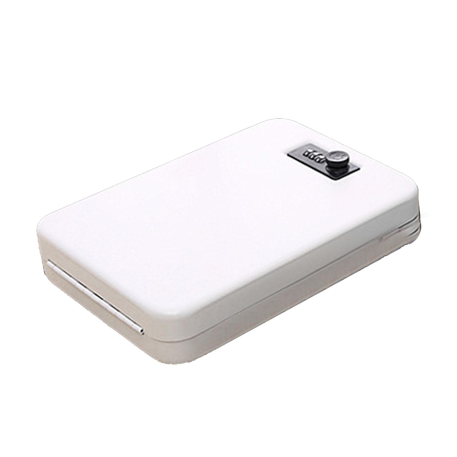 Portable Car Safe Box Large Capacity Prevent Theft Jewelry Cash Lock Box with Password White white
