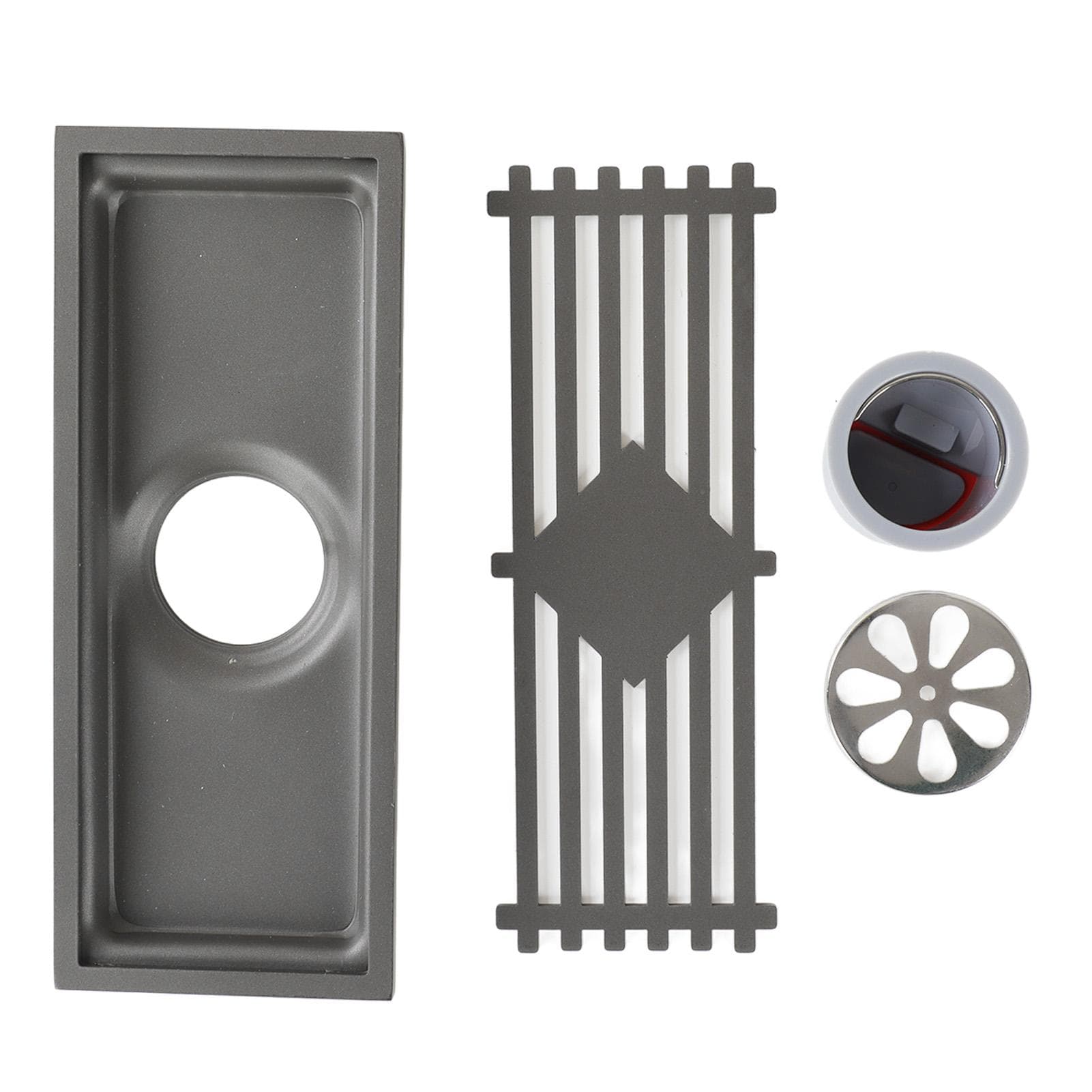 Floor Drain Stainless Steel Rectangle Corrosion Resistance Shower Grate for Kitchen Balcony Hotel 30cm/11.8in
