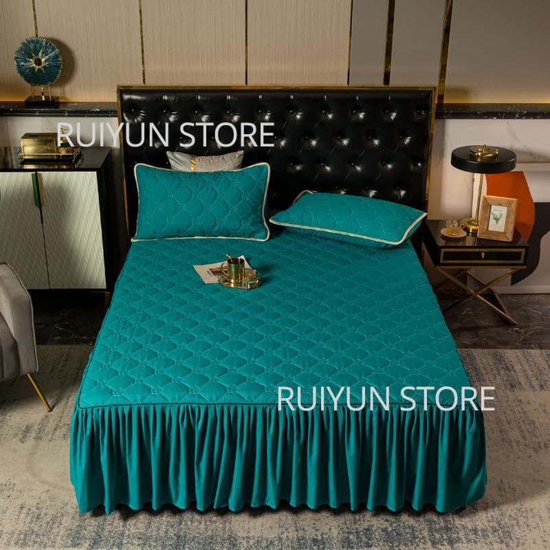 Solid Color Thicken Bed Skirt Non-slip Mattress Cover Protecor Couvre Lit Bedspread Bedsheet Home Bedroom Bed Skirt Bed Cover 120x200x45cm