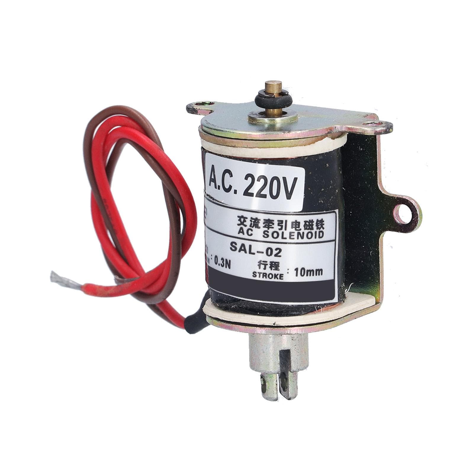 BERM Push Pull Electromagnet Tubular Traction Solenoid 0.3N Suction 10mm Stroke SAL?02 AC220V