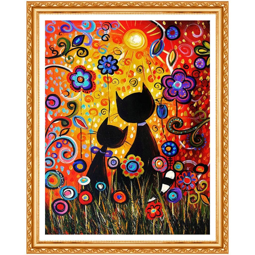 Diy Diamond Embroidery Kits Lovely Cat Full Needlework Round Diamond Painting Cross Stitch Craft 20X30CM