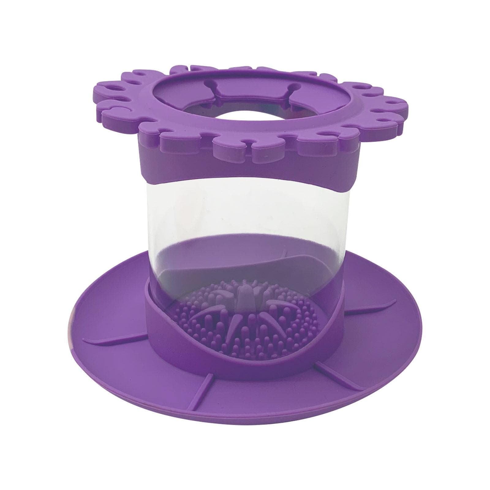 Paint Brush Cleaner Rinse Cup Fine Art, Studio, Classroom | Brushes Holder & Silicone Cleaning Tool For Acrylic, Watercolor, And Water-Based Mediums One Size purple