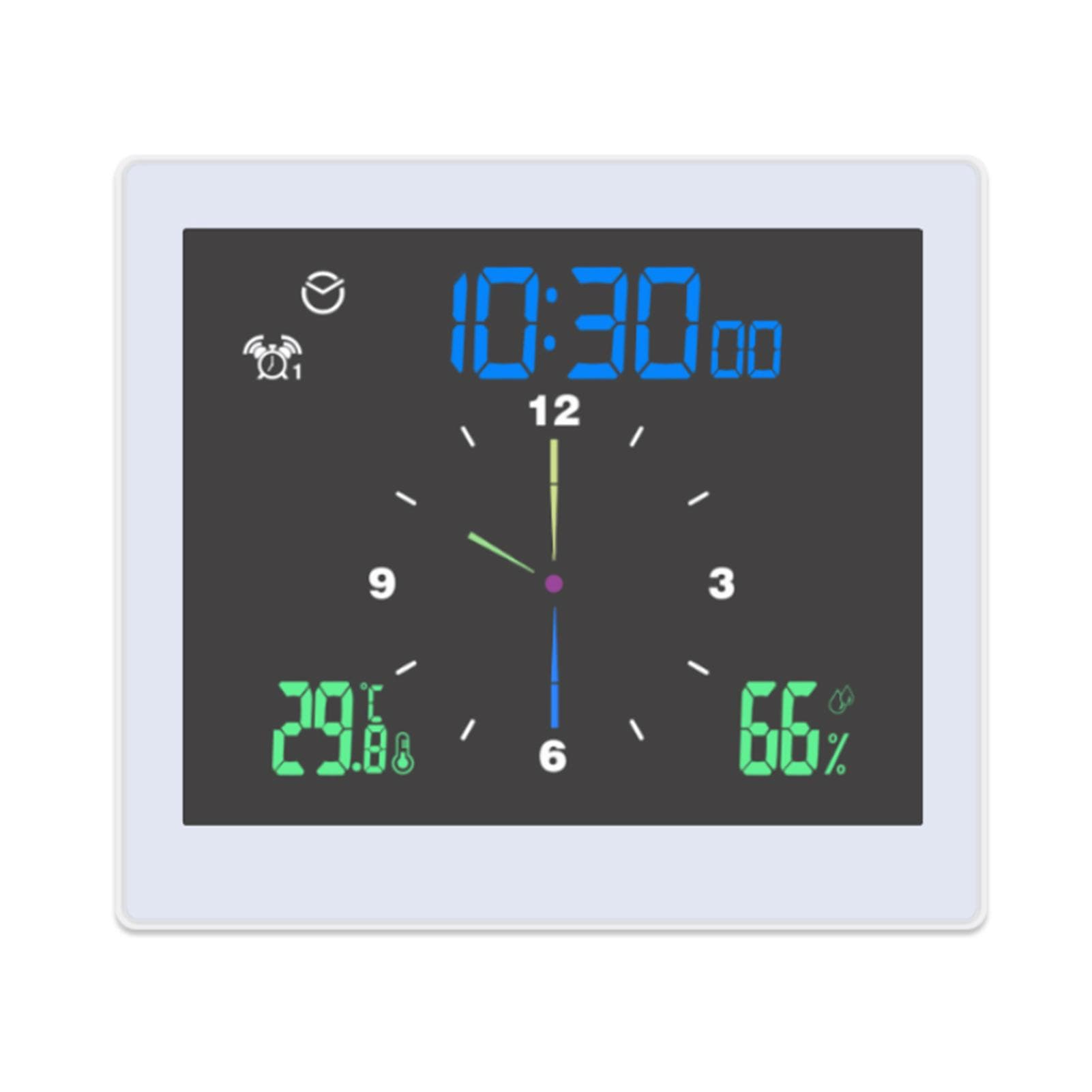 Bathroom Digital Clock Waterproof Temperature & Humidity Meter Thermometer Hygrometer LCD Display white