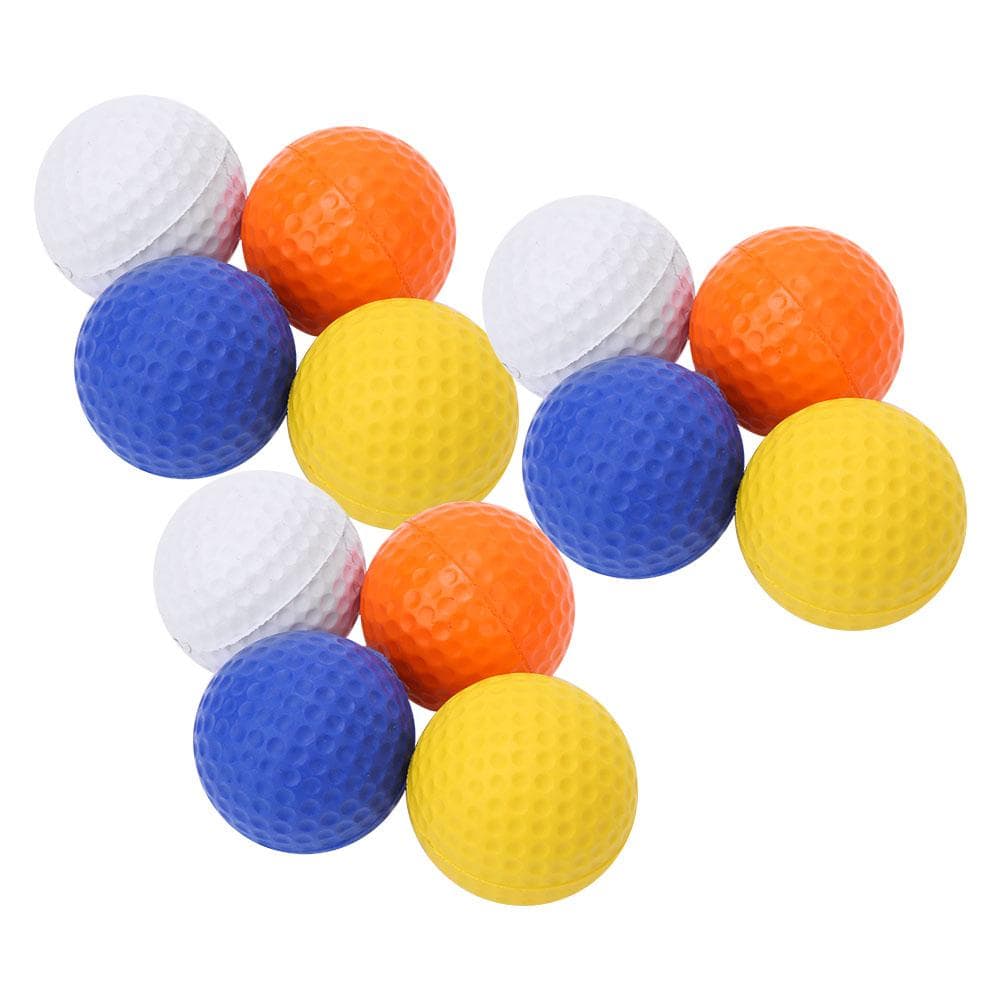12 pcs PU Children Kids Golf Balls Colorful Elastic Golfballs Set Training Practice Accessories