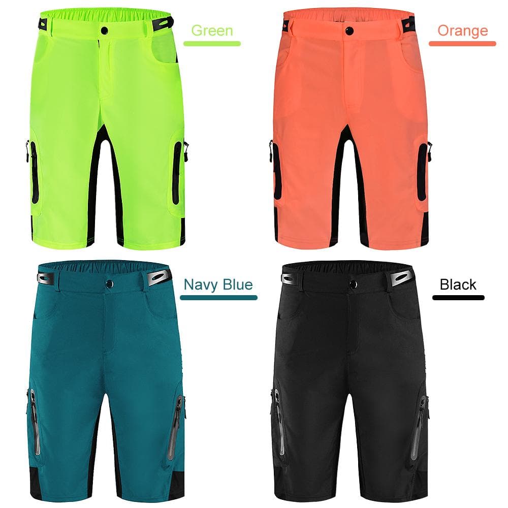 Men Loose Fit Cycle Shorts Breathable Quick Dry MTB Bike Shorts Outdoor Sports Running Biking L navy blue