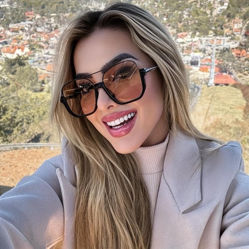 Vintage Rectangular Glasses for Women Stylish PC Frame with Metal Hinges Casual Streetwear Fashion Accessory
