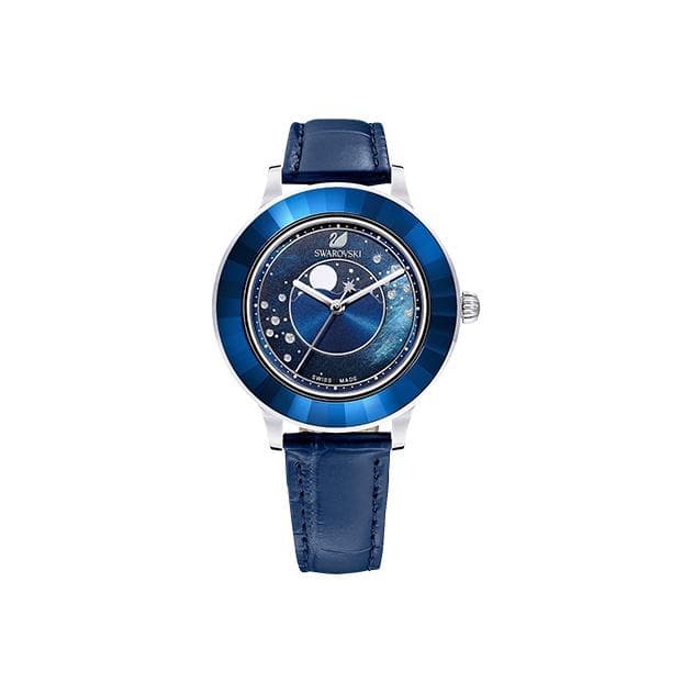 Swarovski Octea Lux Chrono Moon Landing Commemorative Watch Women watches blue 5516305 Regular Watch Box,Dark Blue Watch Dial