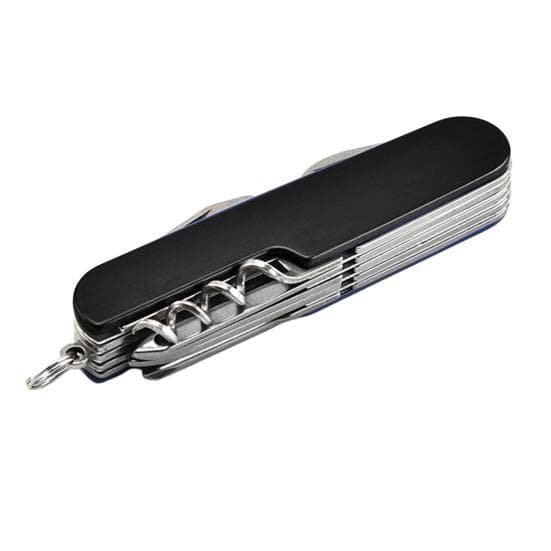 Portable Mini Folding Cutter Bottle Opener Scissors All-in-One Multifunctional Tool High Hardness Stainless Steel black