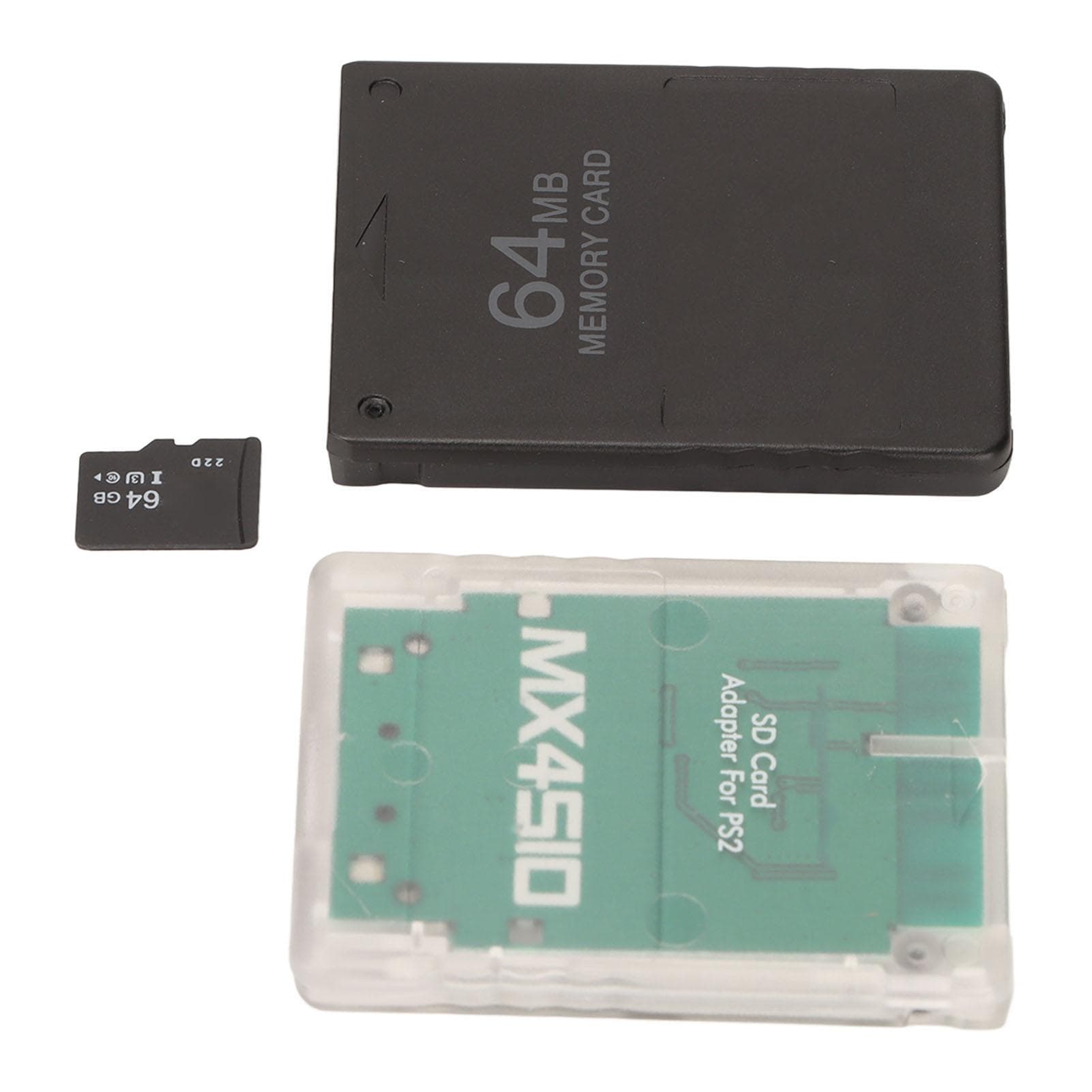 Memory Card Reader Stable Replacement Memory Card Adapter with 64G Memory Card and FMCB 64MB Game Thin Machine