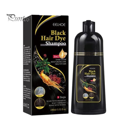 100ML 3-in-1 Hair Color Shampoo Ammonia-Free Herbal Ingredients Moisturising Protecting Hair Black Hair Dye black