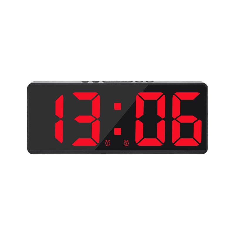 Voice Control Digital Alarm Clock Teperature Snooze Night Mode Desktop Table Clock 12/24H Anti-disturb Funtion LED Clocks Watch red/black