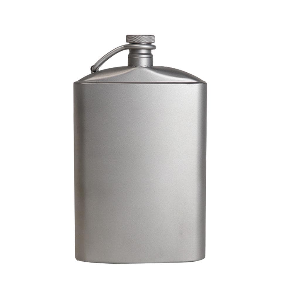 Silverant Titanium Flask Wine Hip Flagon with Screw Cap Clip Ultralight Hydration Flat Bottle with 260ML silver