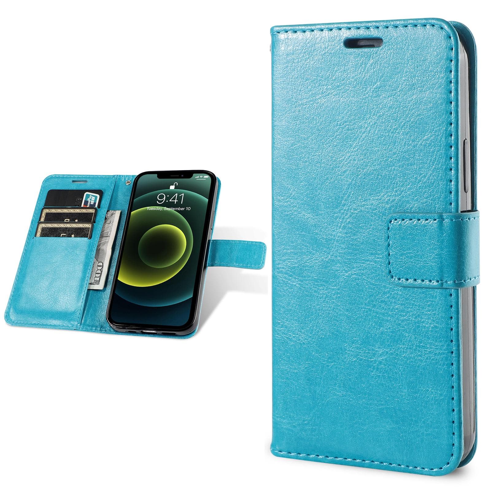 Leather Wallet Flip Case For Samsung Galaxy A14 A13 A12 A34 A54 A15 A04S A05S A22 A23 A32 A52 A53 A33 A73 A72 S21 S22 S23 FE S24 Ultra Card Slot Cover For Samsung Galaxy A32 5G blue