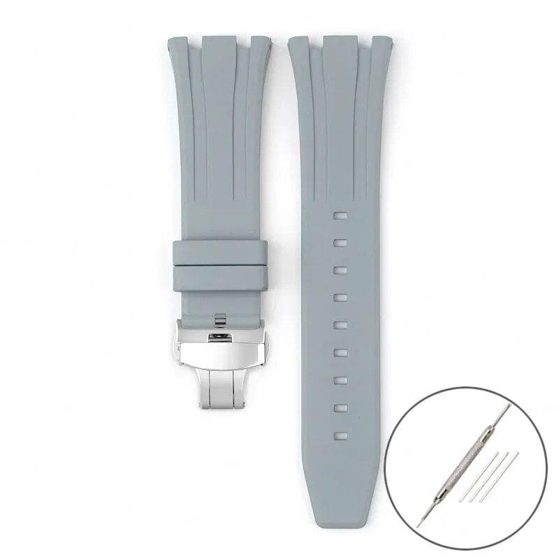 Fluoro Rubber Strap for Audemars Piguet Royal Oak 15400 15500 26331 Butterfly Buckle Men Soft FKM Replace Watch Band for AP 26mm 26mm