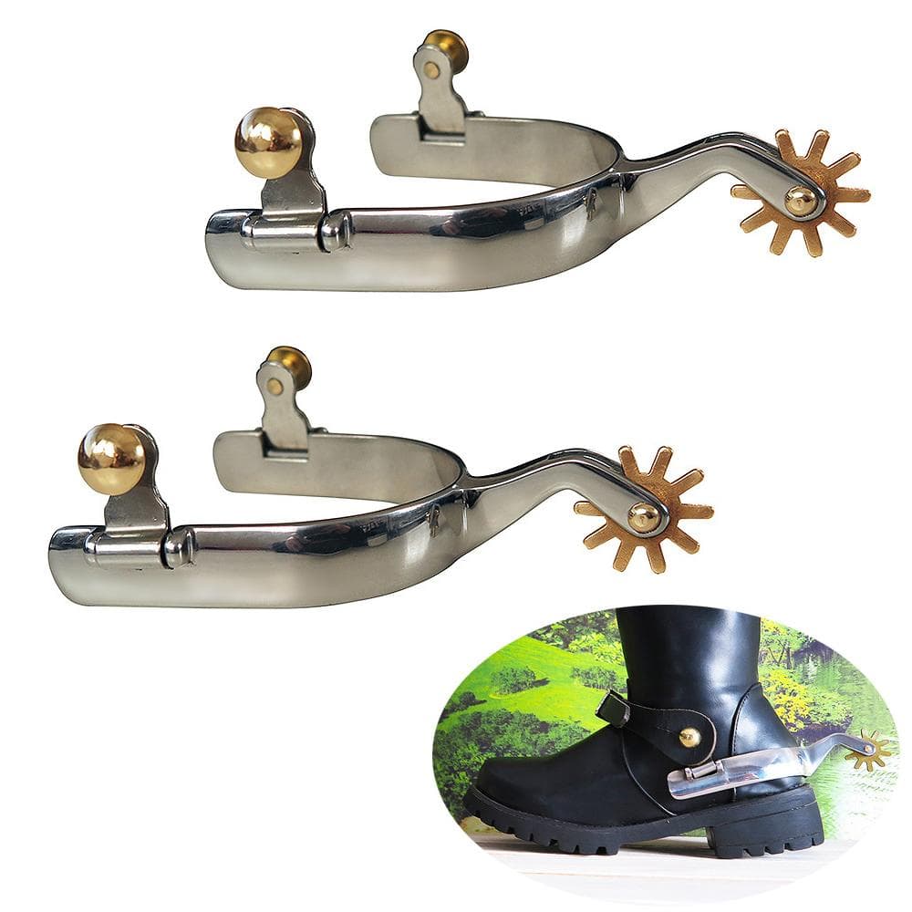 2Pcs Horse Spurs Silver For Men Western Cowboy Spurs For Horse Riding Accessories