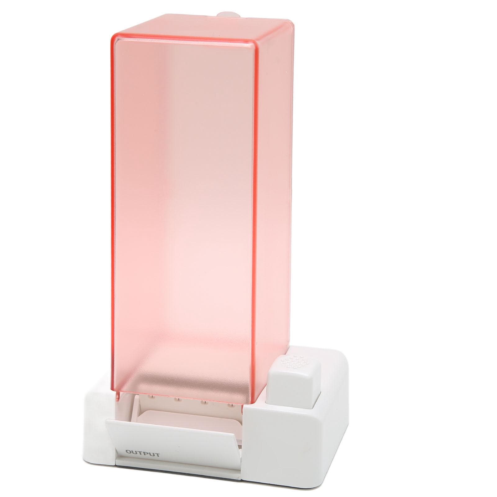 Automatic Cotton Pad Holder Pink Transparent Appearance Easy Take PC Automatic Cotton Pad Storage