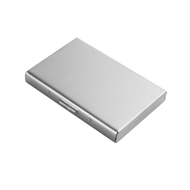Fashion Aluminum Antimagnetic Card Holder Women Men Metal Credit Card Business Card Holders Organizer Purse Wallet silver
