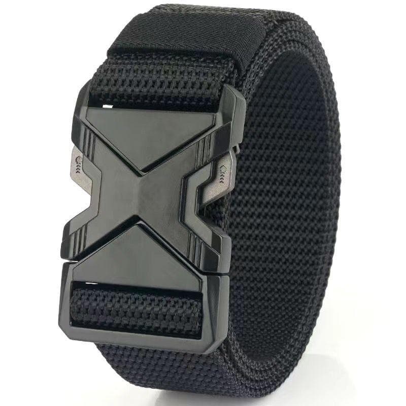The New Men's 125cm Buckle Belt Nylon Braided Lightweight Breathable Daily Commuter Men's Belt 1PCS black