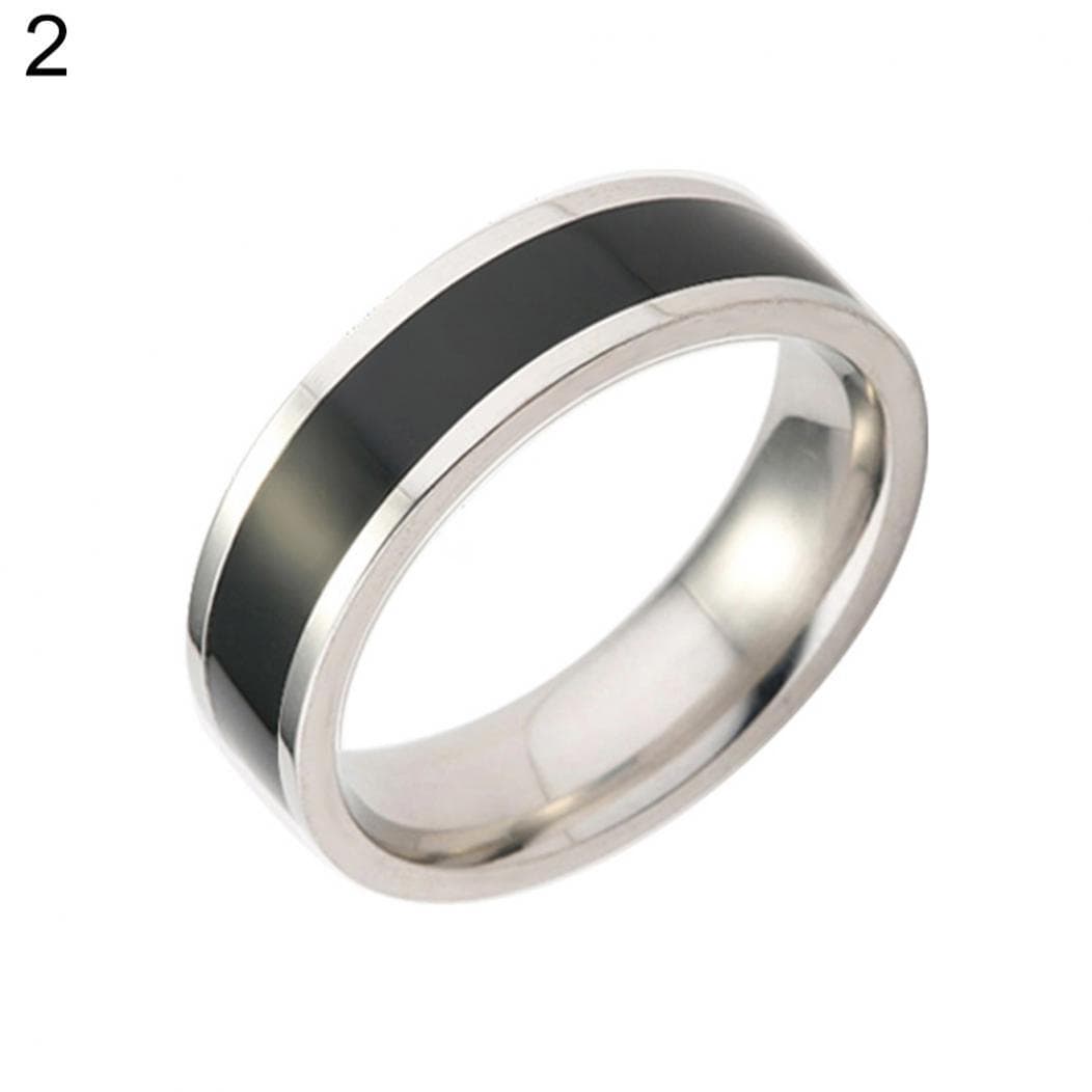 Simple Men Titanium Steel Business Wedding Engagement Finger Ring Band Jewelry 10