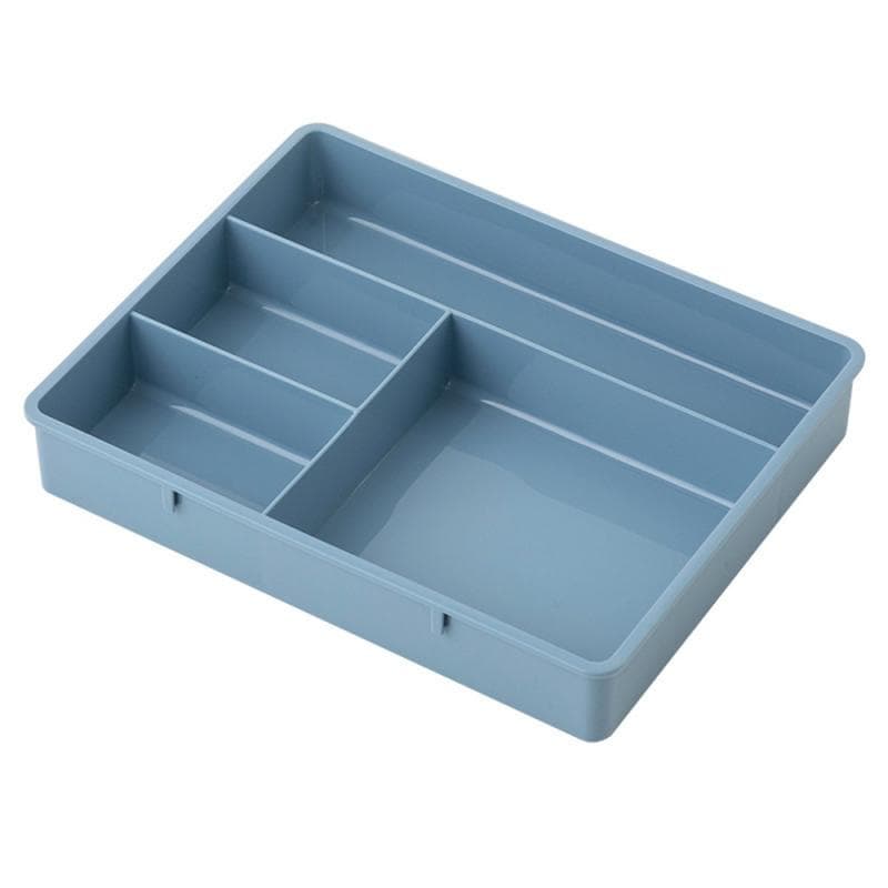 Desk Drawer Organizer Desk Sundries Stationery Storage Box Bin Cosmetics Makeup Organizer Home Office Drawer Divider Container blue
