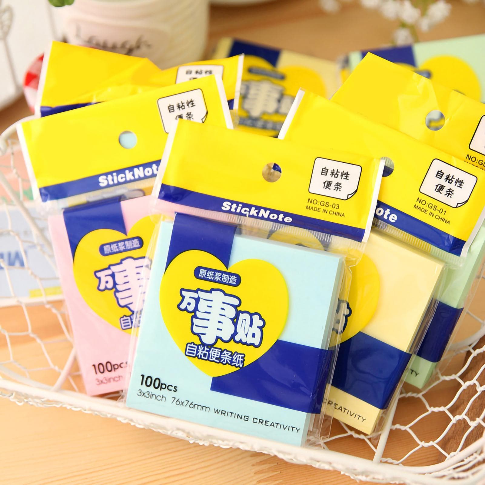 Sticky Notes 3x3in Medium Size Smoothly Writing Portable Wide Application Secure Stick No Spill Ink