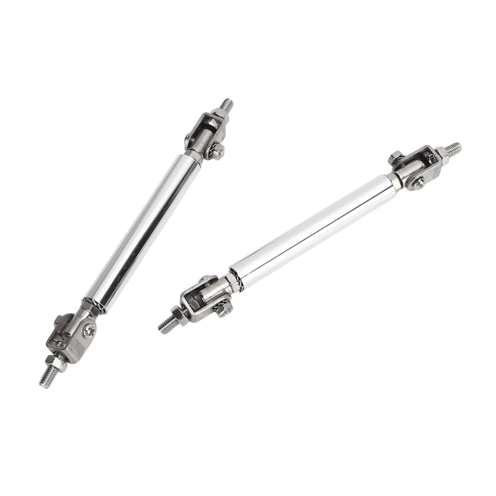2 Pcs Splitter Strut Rods 7.5cm Adjustable Bumper Protector Lip Rod Splitter Silver Universal For