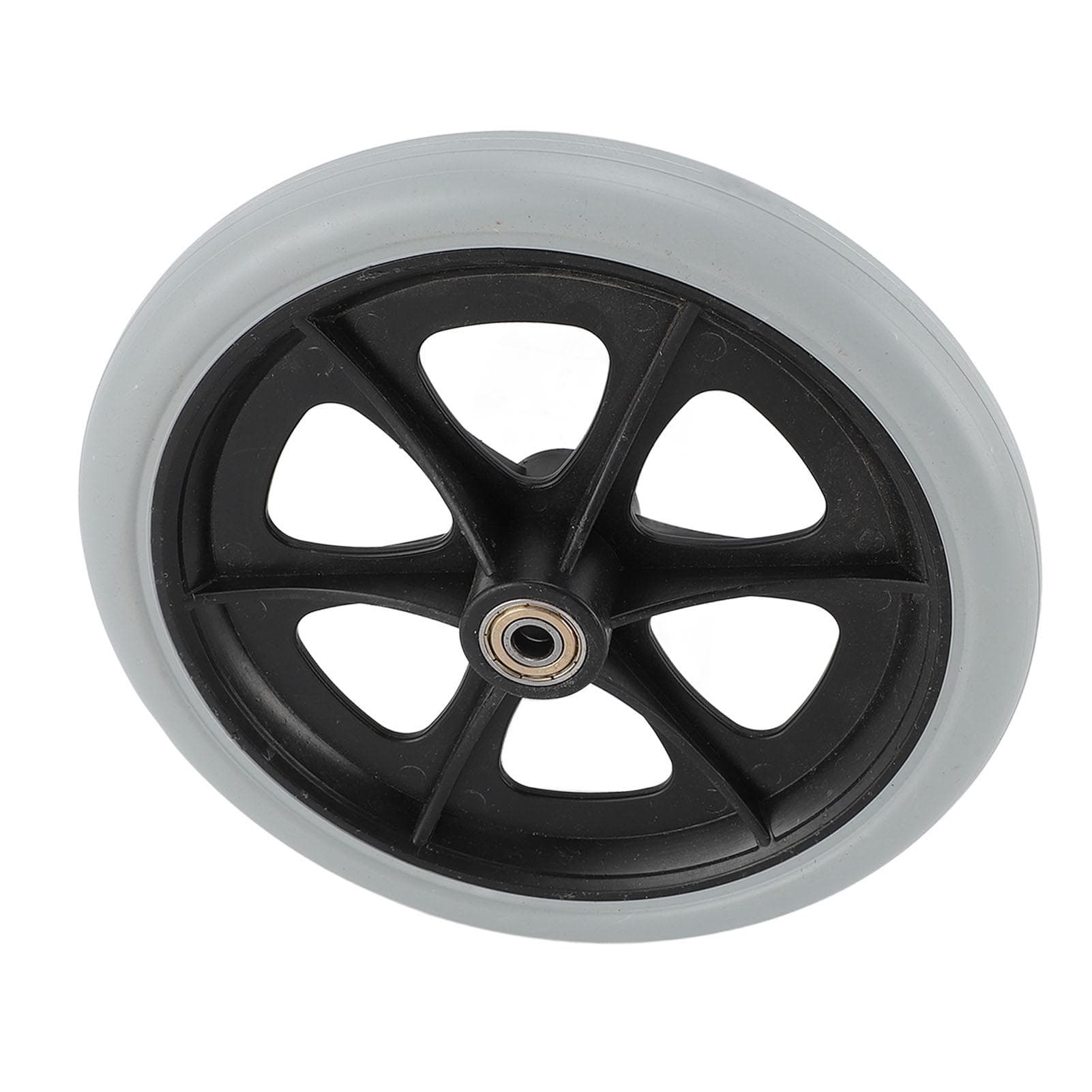 2 PCS Wheelchair Wheels Replacement 8 Inch PU Solid Metal Bead Bearing Electric Wheelchair Wheels