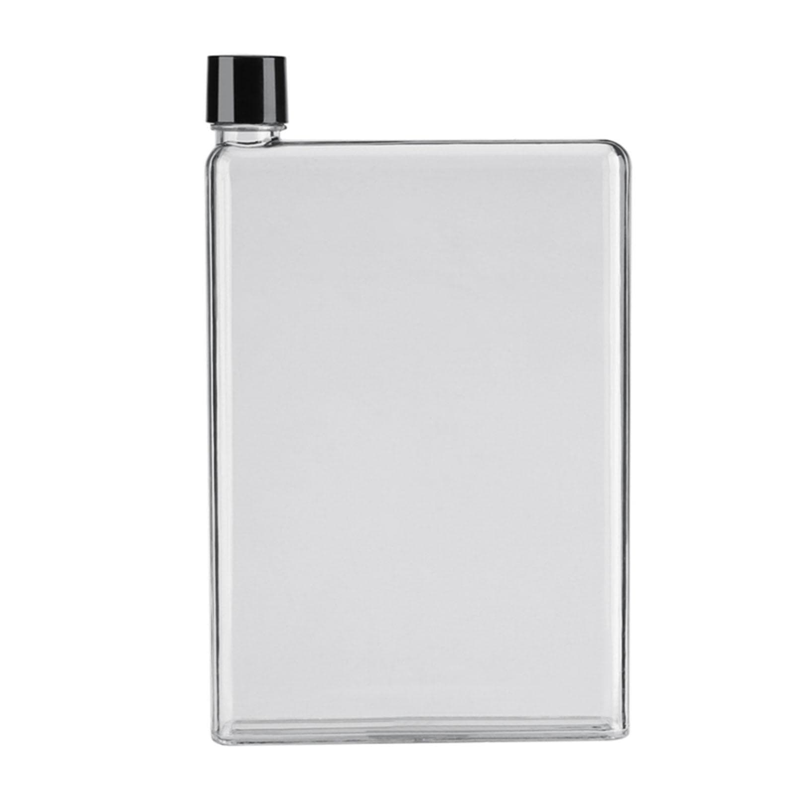 A5 Flat Water Bottle Travel Flask Portable Travel Mug Flat Sports Water Bottle for Sports Camping 350ml white