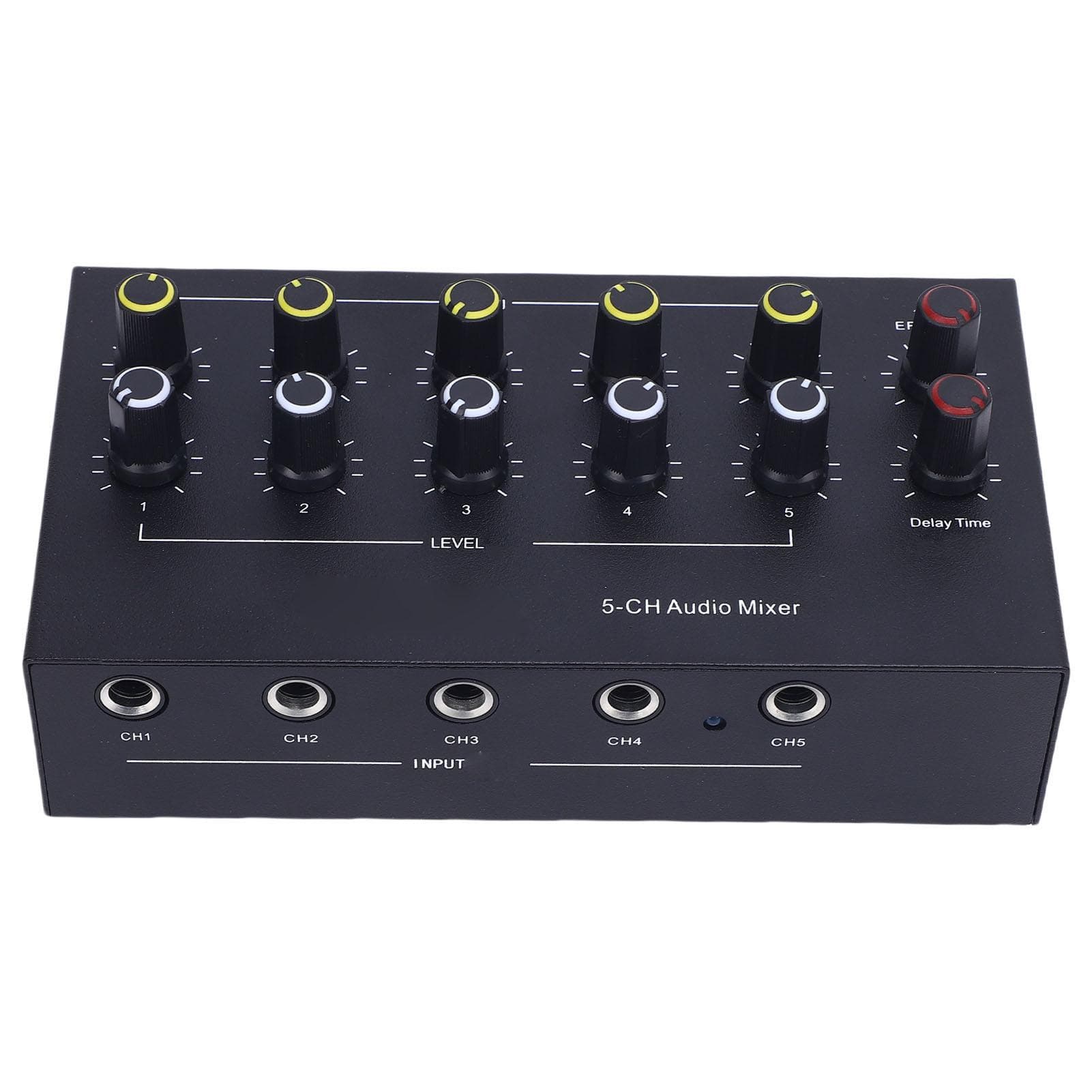 Microphone Instrument Input Expander 5 Channel Mixer with Delay Reverb Outdoor Speakers Charging