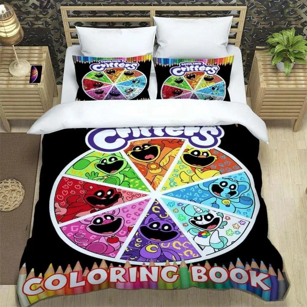 3D Cartoon S-smiling critters Bedding Sets exquisite bed supplies set duvet cover comforter set bedding set luxury birthday gift EU King(240x220cm)