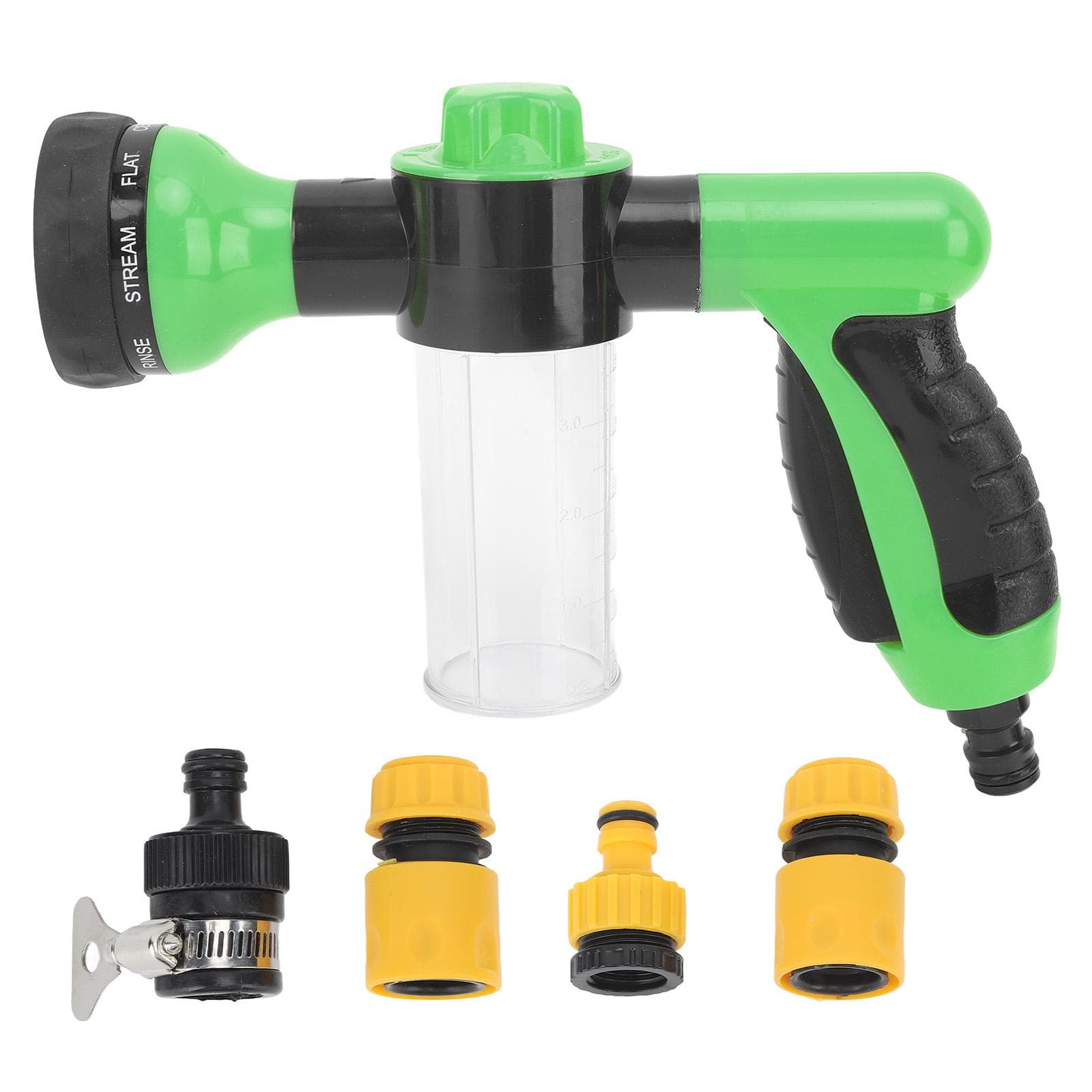 Dog Wash Hose Attachment Ergonomic Pet Wash Hose Spray Nozzle with Thicken Soap Dispenser Bottle green
