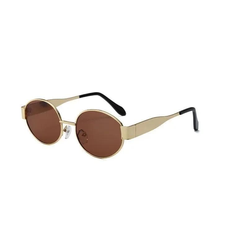 Fashionable Circular Sunglasses Women Men Summer Metal Frame Casual for Traveling Driving Sun Glasses