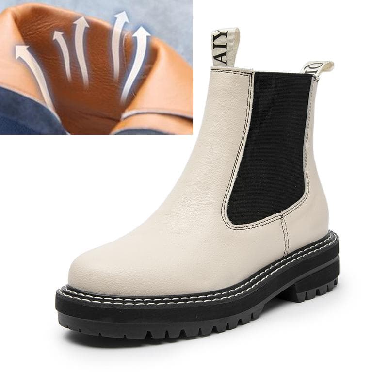 Women Boots Sued Genuine Leather Fashion British Style Women Chelsea Boots Large SizeSuitable for spring, autumn and winterFemaleAnkle Boots 42