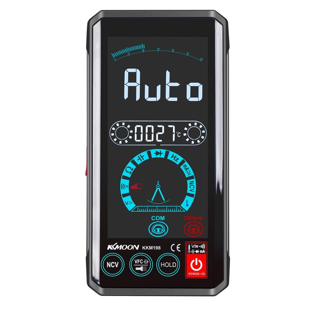 KKmoon KKM198 4.4 Inch Color Touching Screen Intelligent Digital Multimeter TRMS NCV Measuring black
