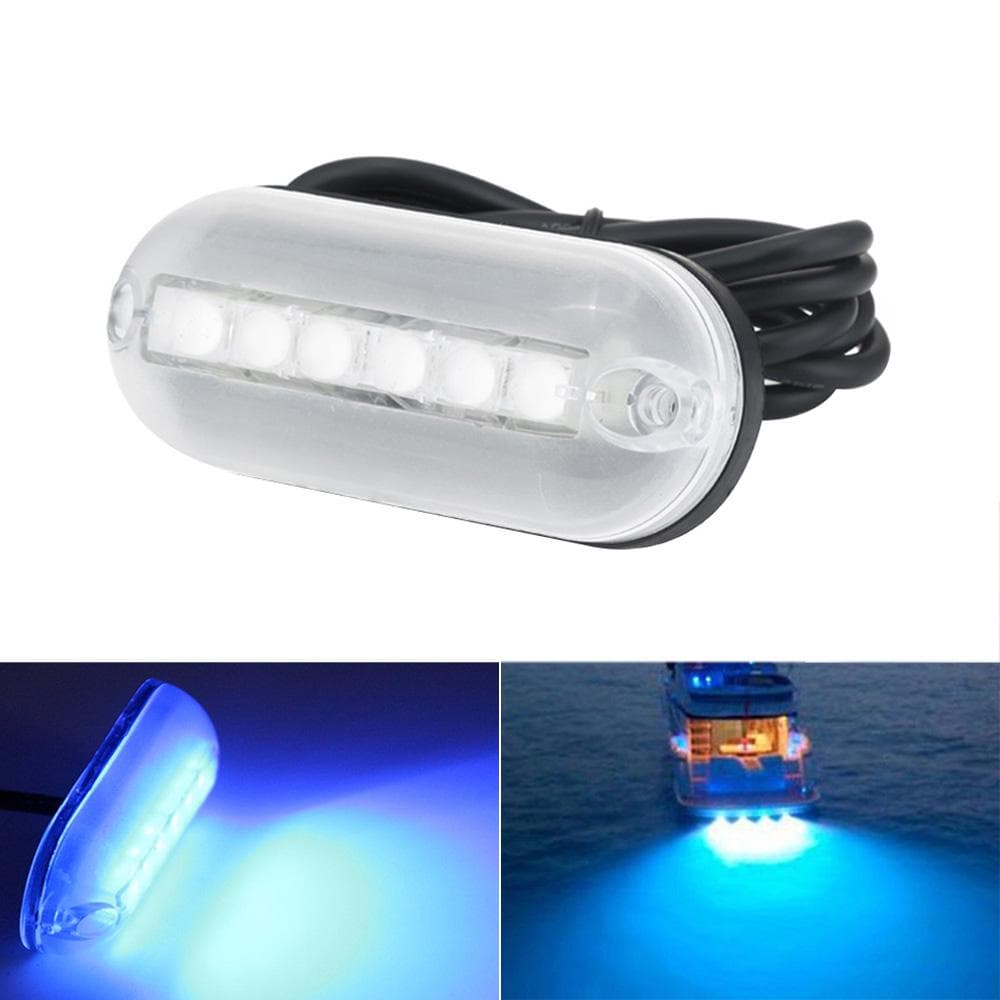 12V 6LED Boat Transom Lights LED Light for Lighting Swimming Fishing Yacht Driving Marine blue