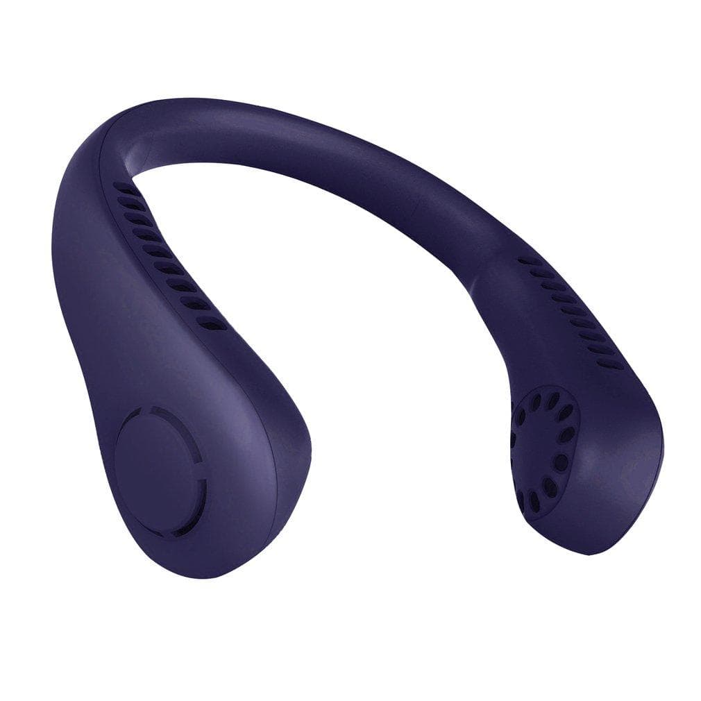 New Portable Bladeless Hanging Fans USB Rechargeable Leafless Mini Neck Fan Air Conditioner Cooling Wearable Neckband Fans purple