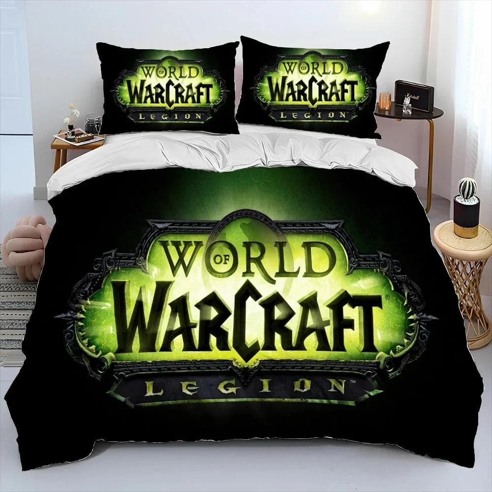 3D Print Game World Warcraft WOW Bedding Set Duvet Cover Bed Set Quilt Cover Pillowcase Comforter king Queen Size Boys Adult AU Single 140x210cm