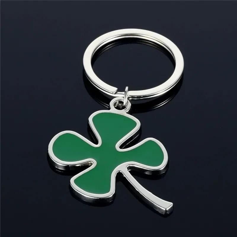 Metal High Quality Green Leaf Keychain Fashion Creative Beautiful Four Leaf Clover Key Ring Lucky Key Chain