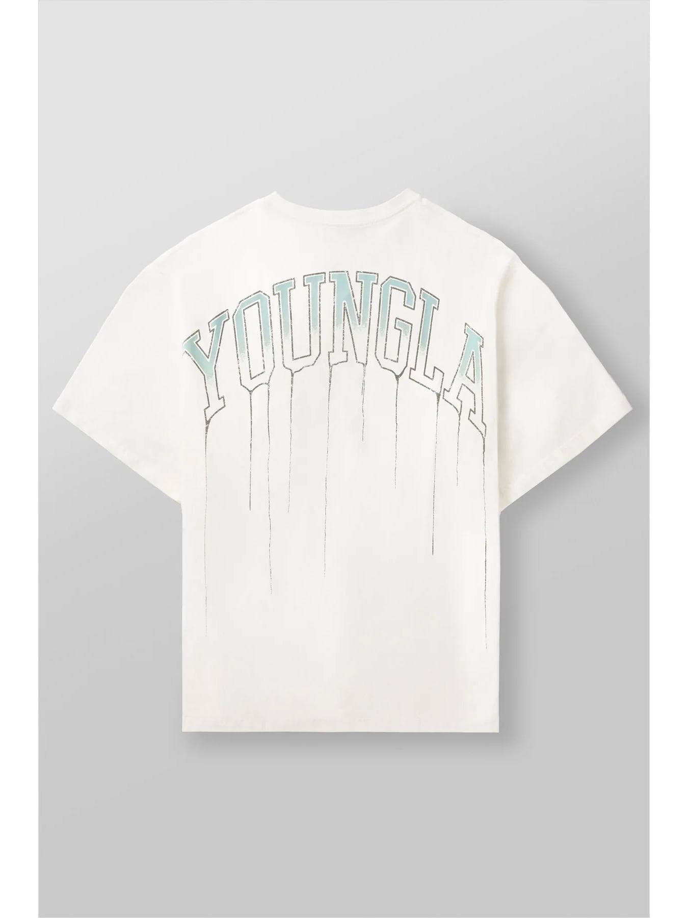 YOUNGLA Men's Cotton Oversized Round Neck Gym T-shirt 240 Fabric Triple Extra Large white