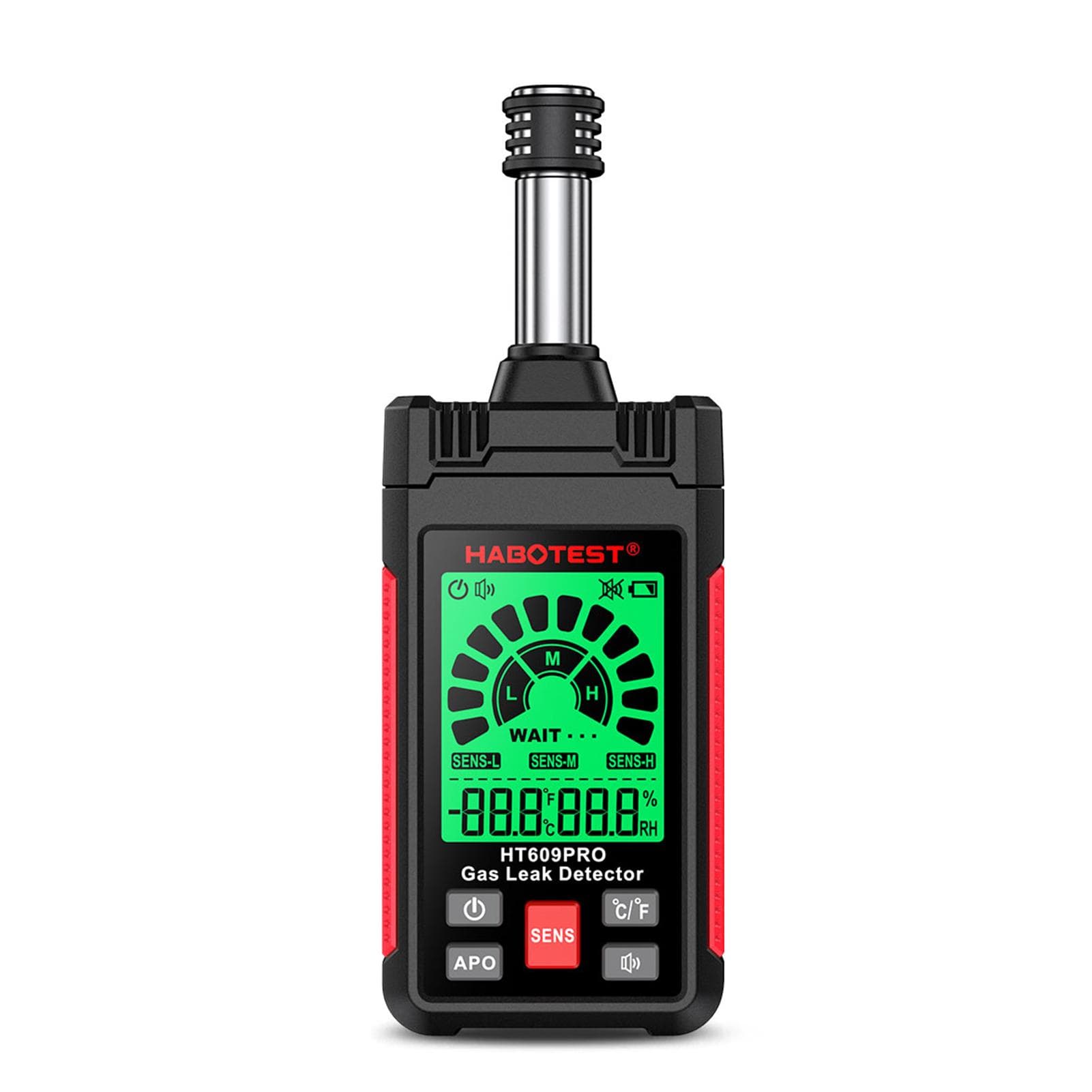 HABOTEST HT609PRO Gas Leak Detector 50-1000PPM Natural Gas Detector with 3-Sensitivity Adjustable confession balloon red black