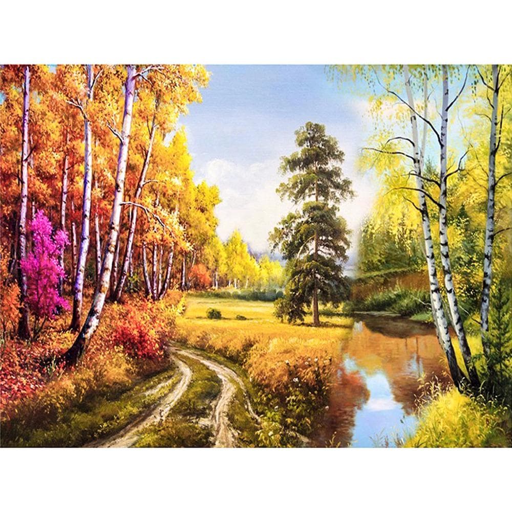 5D DIY Diamond Painting Forest Path Embroidery Cross Stitch Rhinestone Mosaic Home Decor 20X30CM