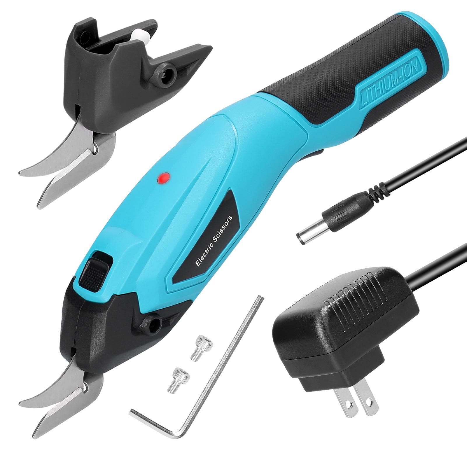 Handheld Electric Cloth Cutter Brush Motor Portable Fabric Cutting Machine Sponge Leather Aluminium US Plug blue
