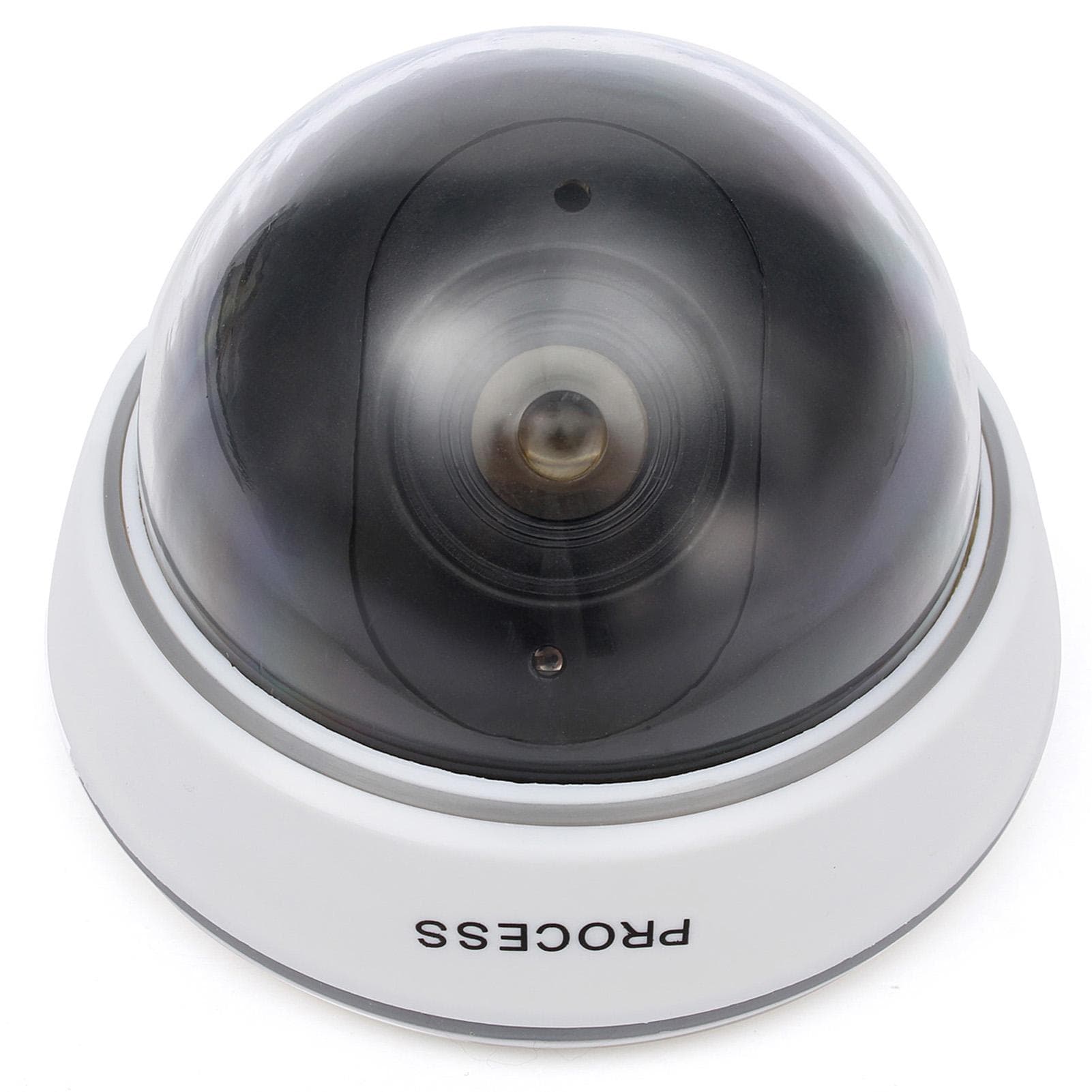 1Pc Simulation Camera Fake Dummy Dome Surveillance Security Camera Flashing Red Light white