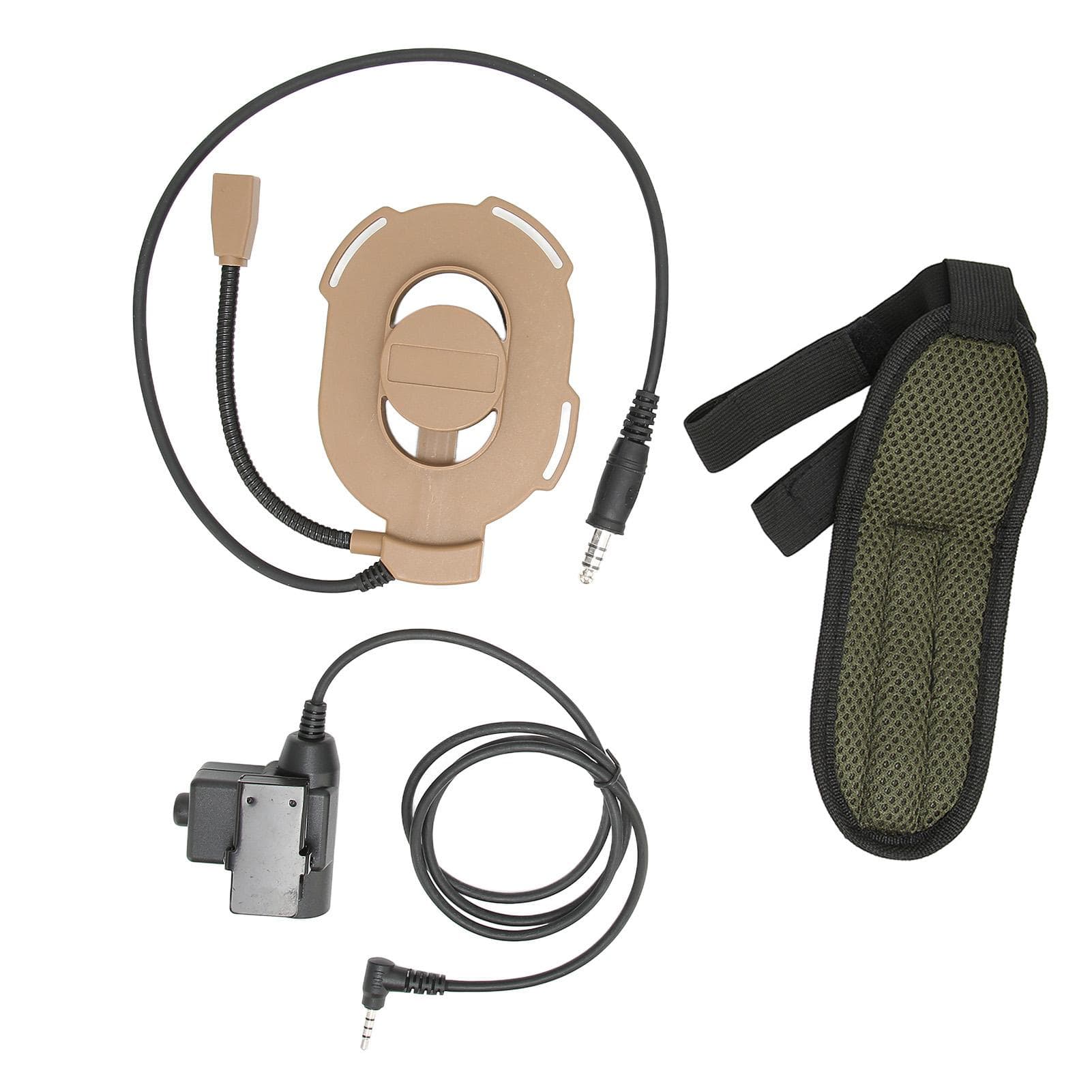 HD01 Military Headset 2 Way Radio Headphone With U94 PTT Compatible for Yaese VX‑3RBrown brown