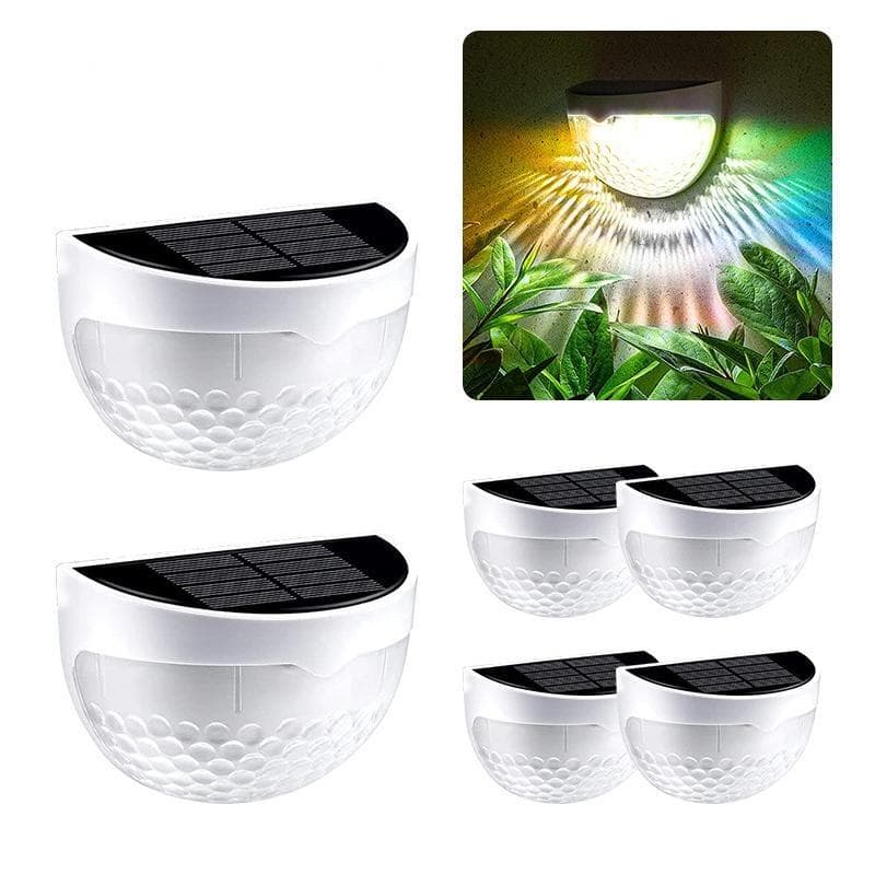 1Pcs Solar Powered LED Wall Lamp Lights Stairway Garden Landscape Warm/White/Multicolored Light Waterproof Decorative Lamp 1PCS multicolour