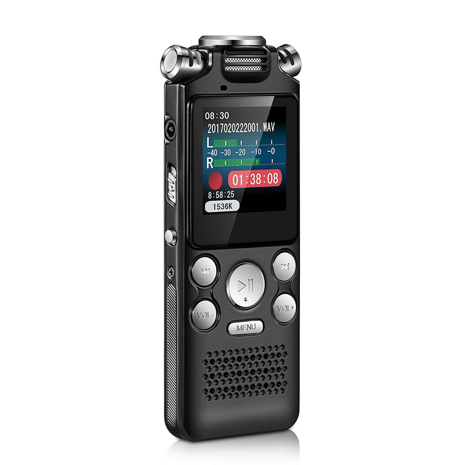 8GB Voice Recorder Noise Cancelling o Recorder Double Microphone for HD Voice Activated black
