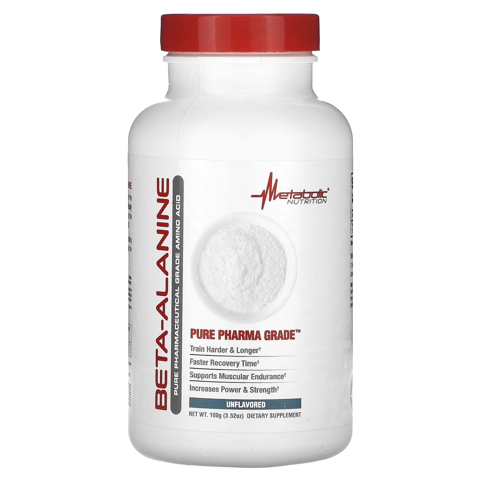 Metabolic Nutrition, Beta-Alanine, Unflavored, 3.52 oz (100 g)