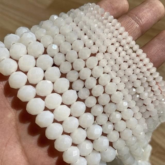 3/4/6/8mm Faceted Round Austria Crystal Beads Shiny Glass Rondelle Spacer Beads for Needlework Jewelry Making Diy Bracelet 15'' 4mm 137-140pcs Beads